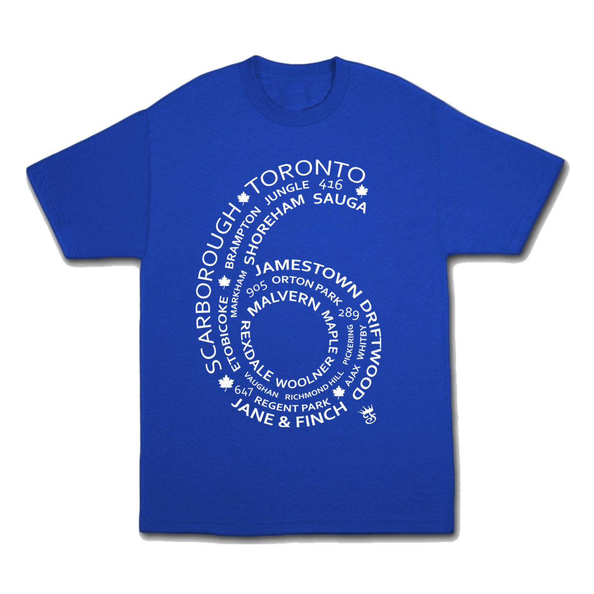 Toronto Multi City Streetwear 6 Side Tee Royal Blue - Famous Club Clothing