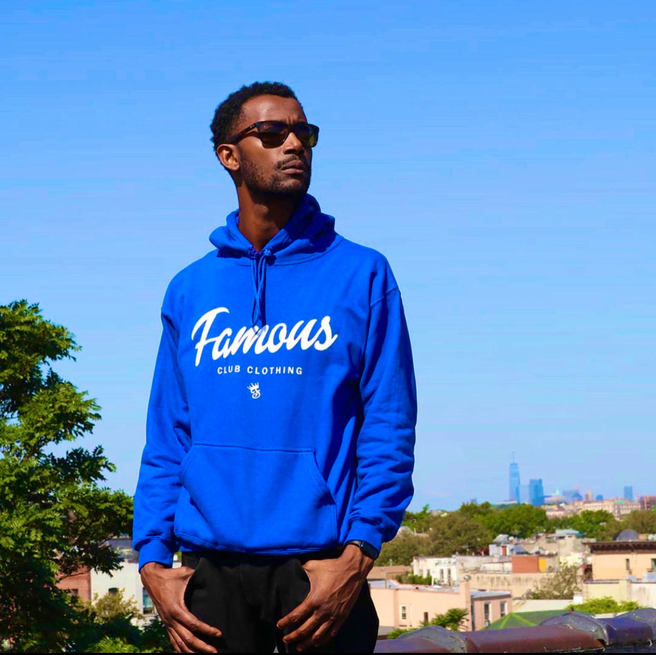 FAMOUS SCRIPT HOODIE (BLK/RYL)