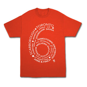 6 Side T shirt Red streetwear - Famous Club Clothing - Famous Club Clothing