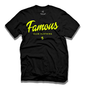 FAMOUS SCRIPT T-SHIRT (BLK/WHT) - Famous Club Clothing