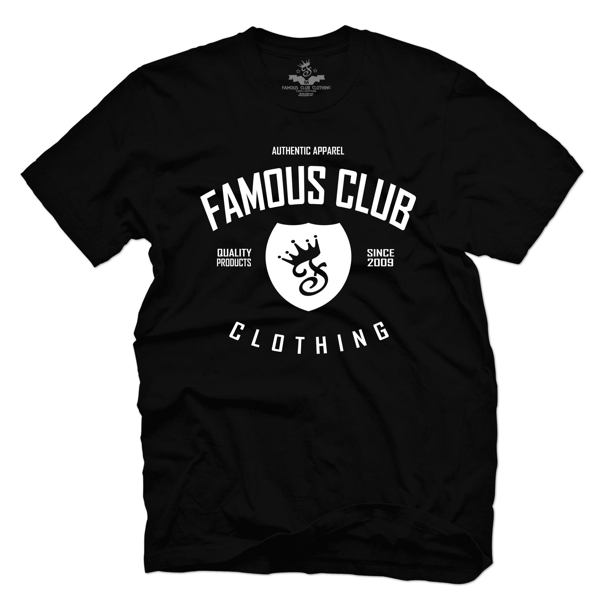 Streetwear Classic Shield Tee Black - Famous Club Clothing