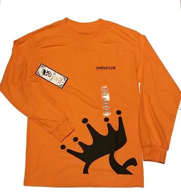Crown L/S  Orange Streetwear Shirt - Famous Club Clothing