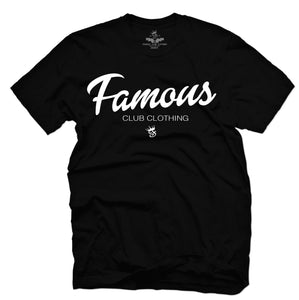 FAMOUS Script Tee Black - Famous Club Clothing