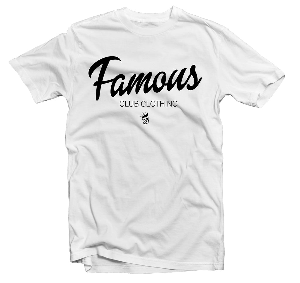 FAMOUS Script Tee White - Famous Club Clothing
