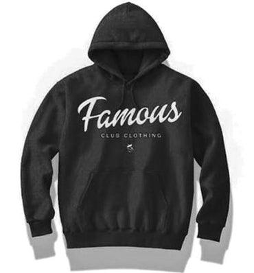 FAMOUS Script Black  Hoodie - Famous Club Clothing