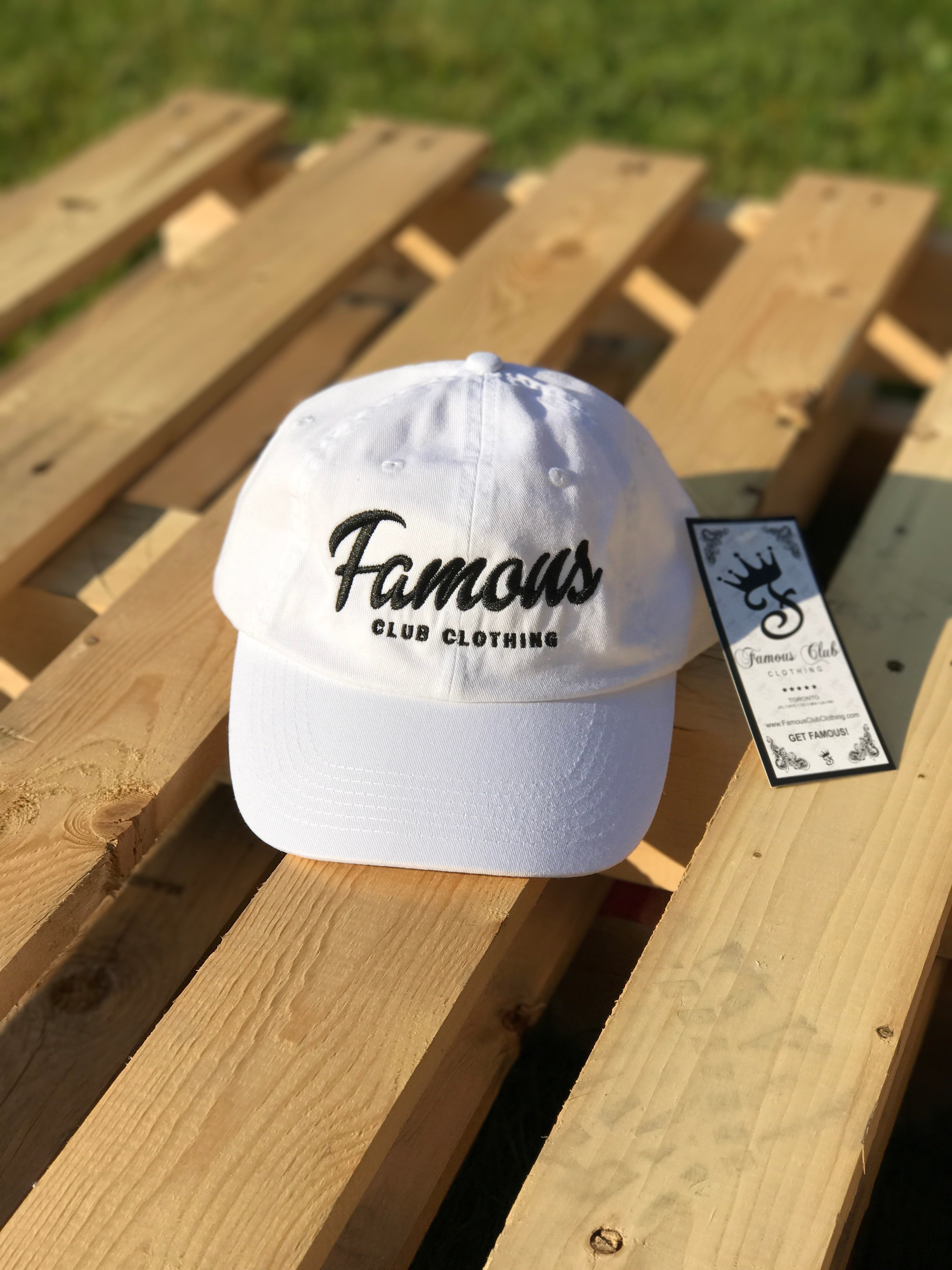 White Dad Hat - Famous Club Clothing
