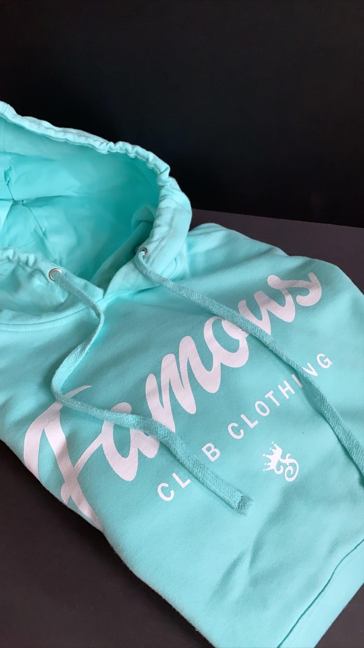 FAMOUS Script Mint Hoodie - Famous Club Clothing