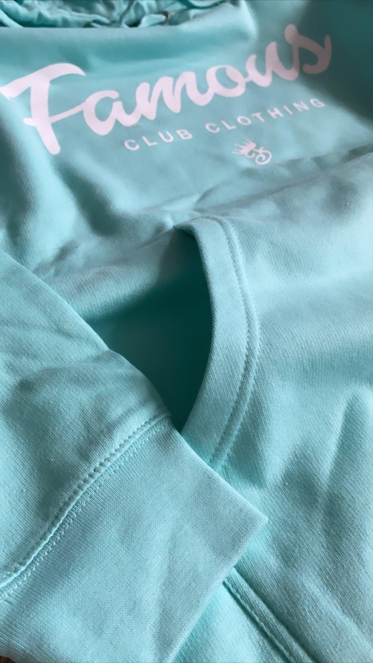 FAMOUS Script Mint Hoodie - Famous Club Clothing