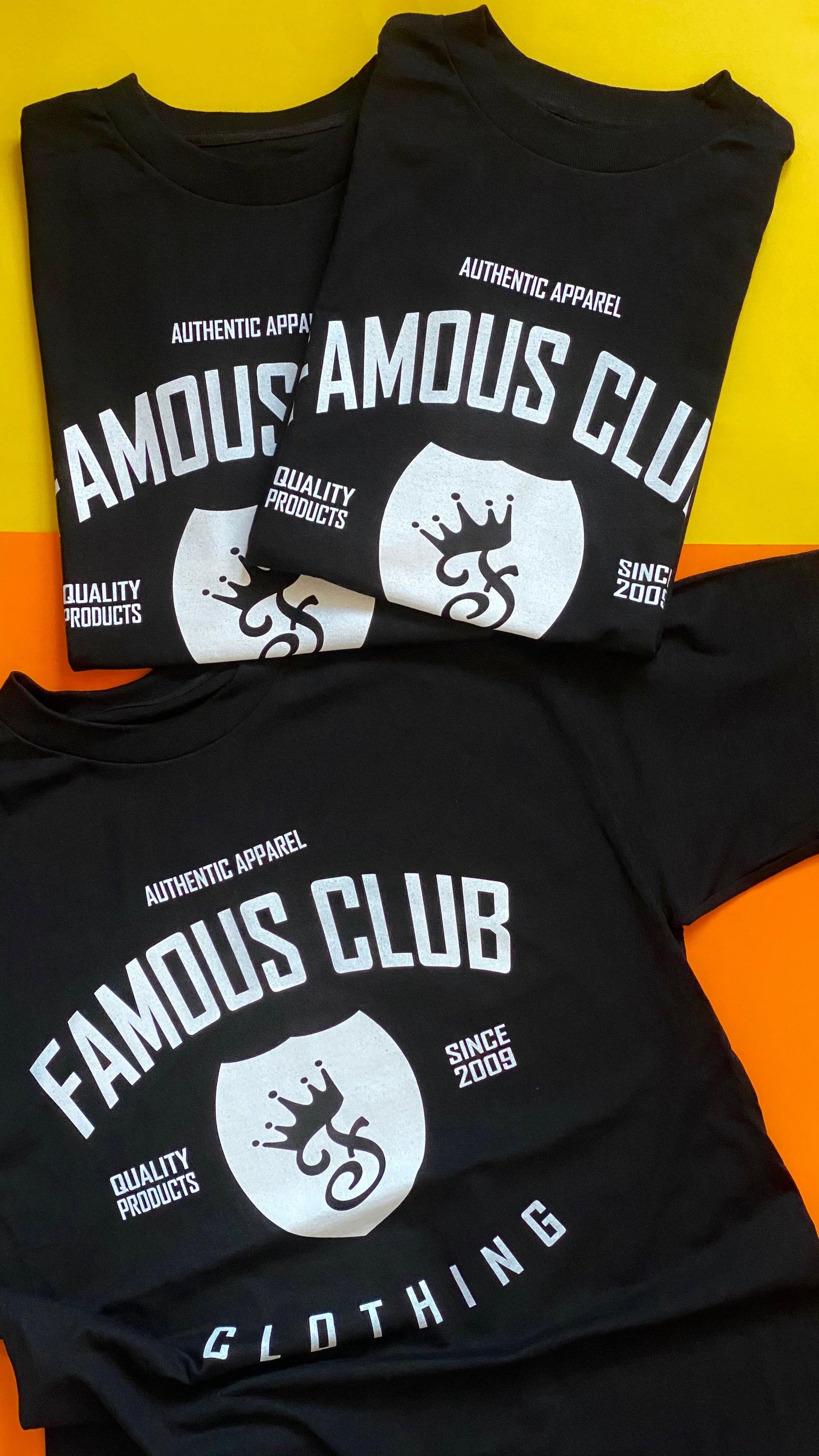 CLASSIC SHIELD T-SHIRT (BLACK) - Famous Club Clothing